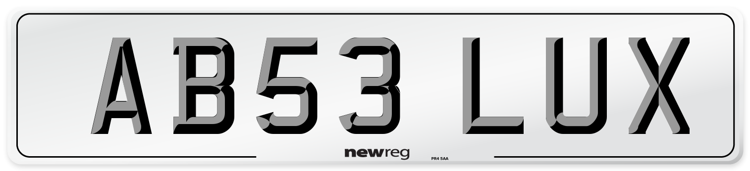 AB53 LUX Number Plate from New Reg